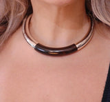 Georg Jensen Aura Sterling Silver Ebony Collar Necklace