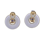 Seaman Schepps Giro Reversible Ceramic Sapphire Gold Doorknocker Earrings