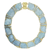 Robert Wander for Winc Natural Aquamarine Hammered Gold Diamond Necklace