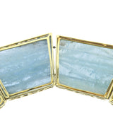Robert Wander for Winc Natural Aquamarine Hammered Gold Diamond Necklace
