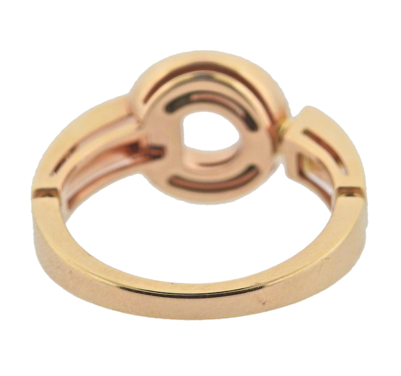 Bulgari Diamond Malachite Rose Gold Ring