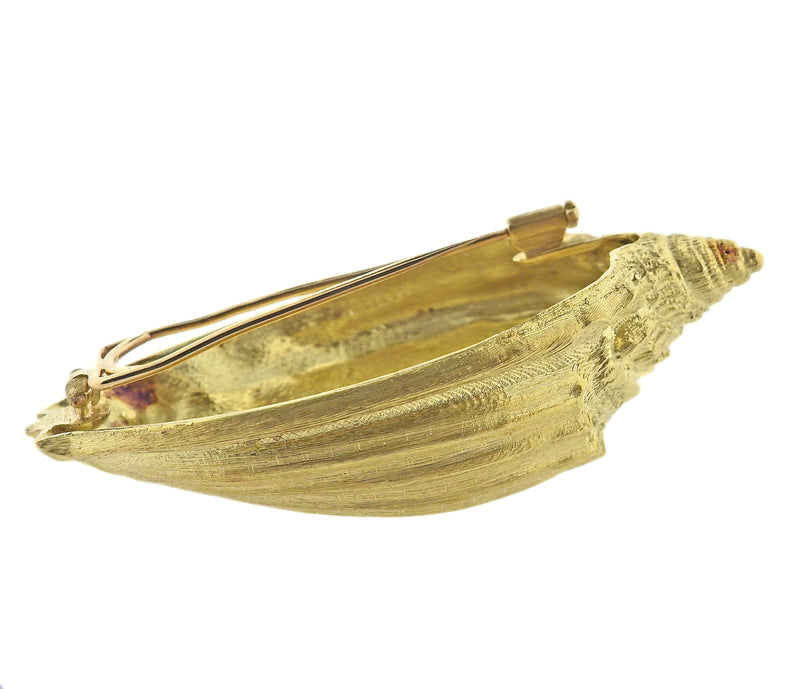 Buccellati Gold Shell Brooch Pin