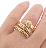 Bulgari Serpenti Tubogas Diamond Rose Gold Wrap Ring