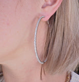5.21ctw Diamond White Gold 2.5" Hoop Earrings - Oak Gem