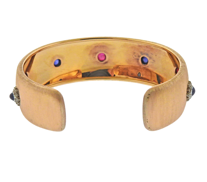 Mario Buccellati Sapphire Ruby Gold Classic Bracelet - Oak Gem