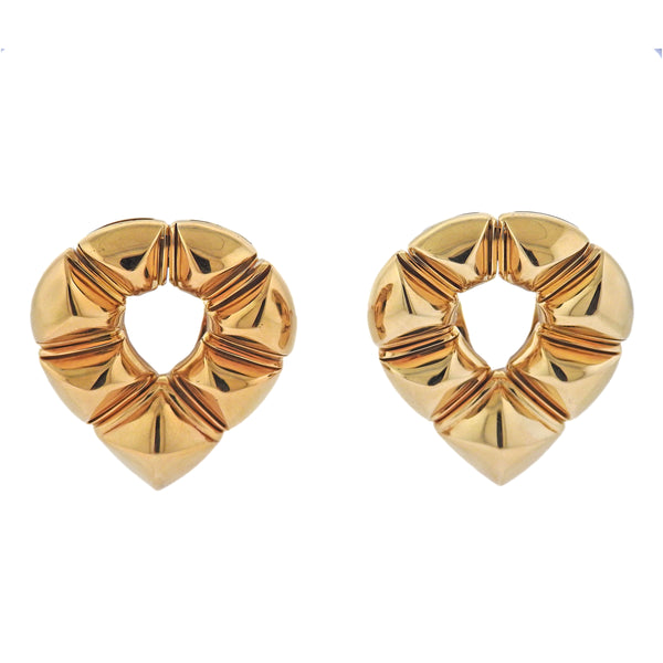 Bulgari Gold Pyramid Earrings
