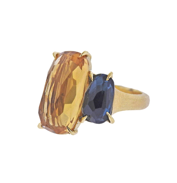 Marco Bicego Murano Gold Citrine Blue Topaz Ring