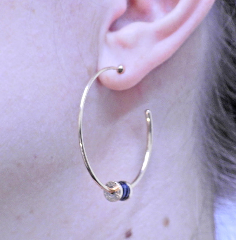 Bulgari B.Zero1 Rose Gold Black Ceramic Hoop Earrings