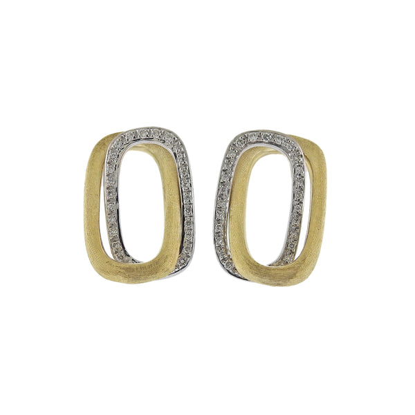 Marco Bicego Murano Gold Diamond Link Stud Earrings