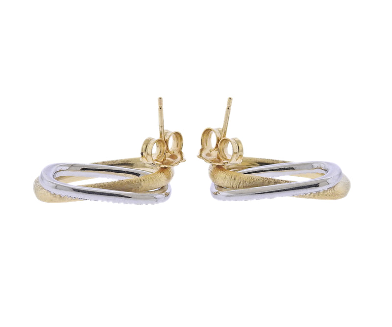 Marco Bicego Murano Gold Diamond Link Stud Earrings