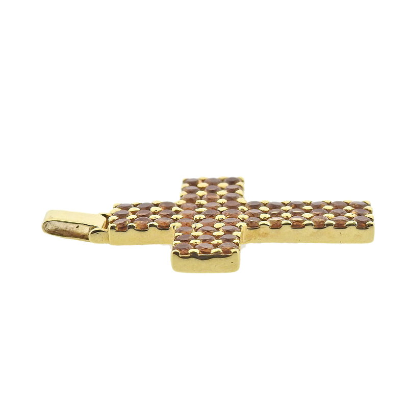 Roberto Coin Madeira Citrine Gold Cross Pendant