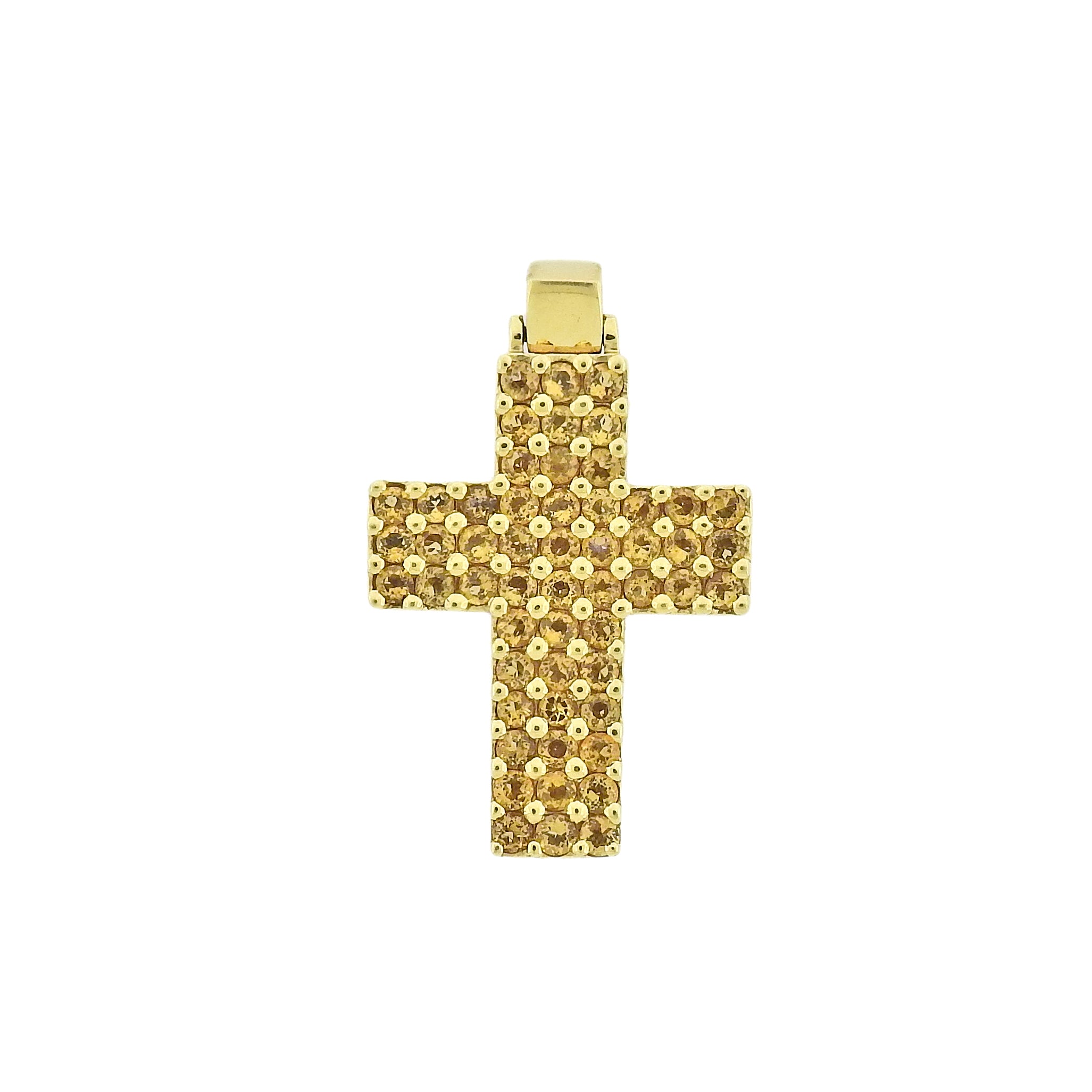 Roberto Coin Citrine Gold Cross Pendant