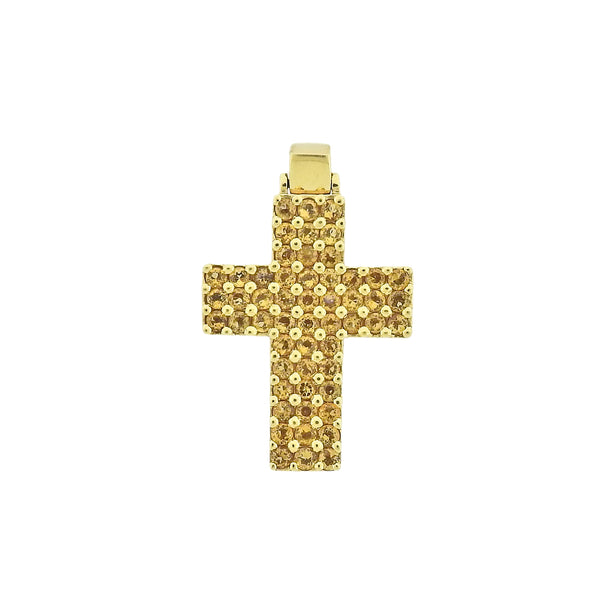 Roberto Coin Citrine Gold Cross Pendant