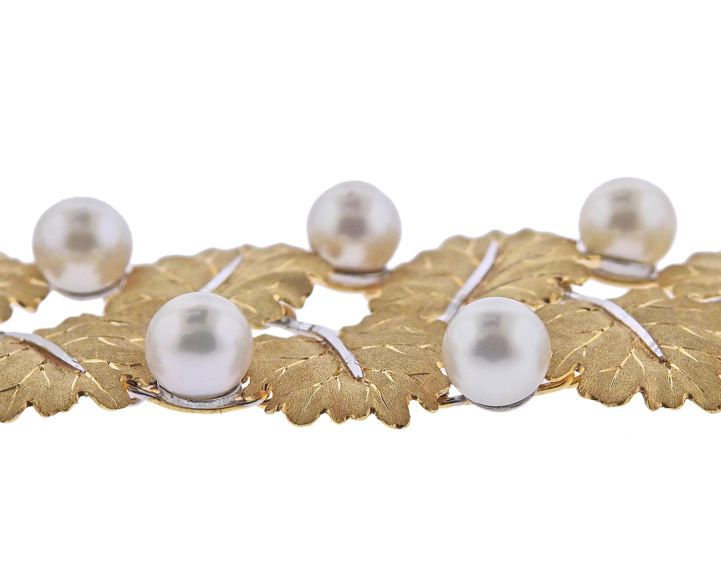 Buccellati Pearl Gold Leaf Bracelet