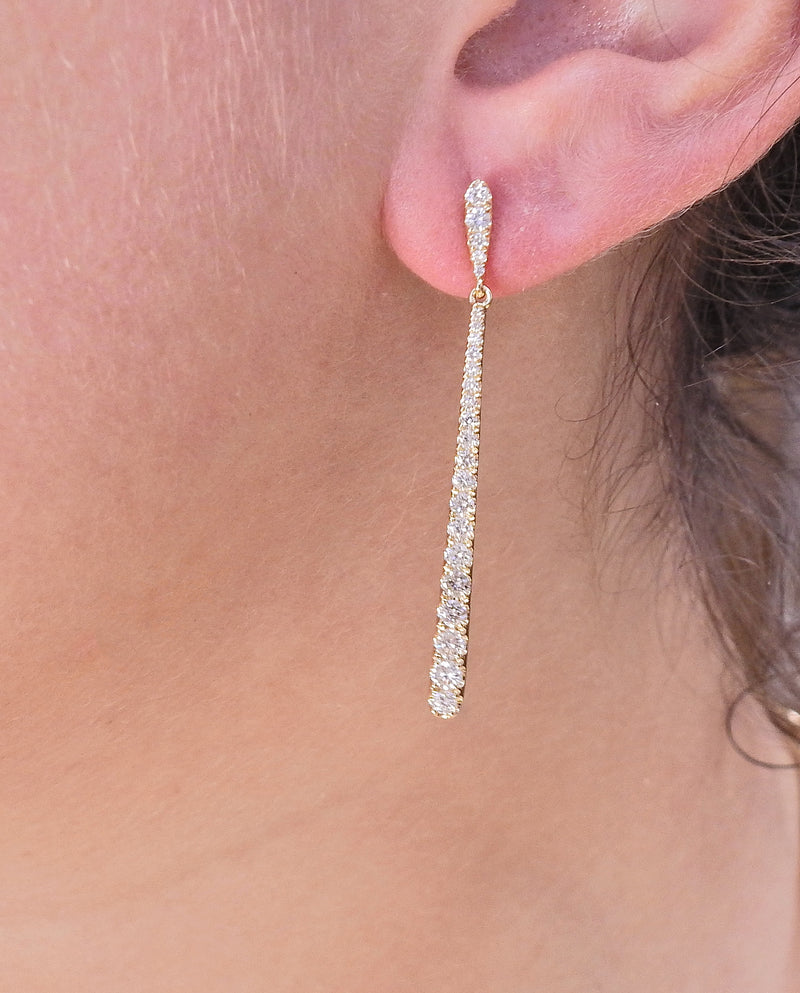 Odelia Yellow Gold Diamond Drop Earrings
