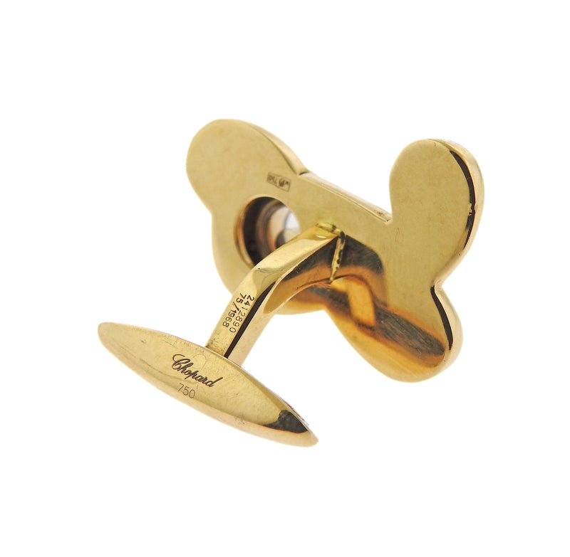 Chopard Gold Plane Diamond Cufflinks Tie Bar Set - Oak Gem