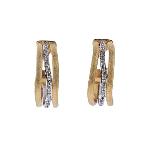 Marco Bicego Jaipur Gold Diamond Hoop Earrings