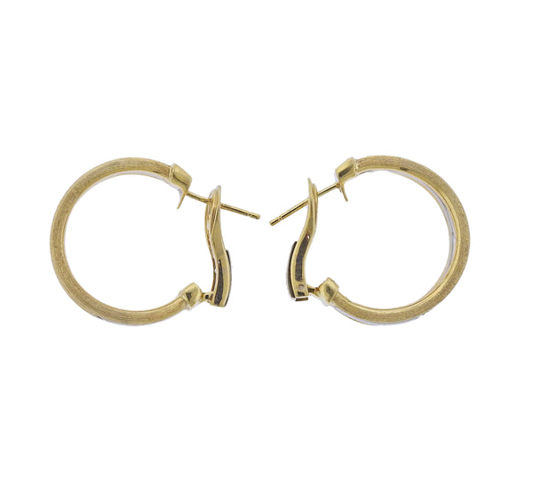 Marco Bicego Jaipur Gold Diamond Hoop Earrings