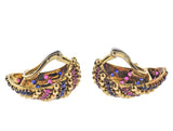 Sabbadini Ruby Sapphire Gold Cocktail Earrings