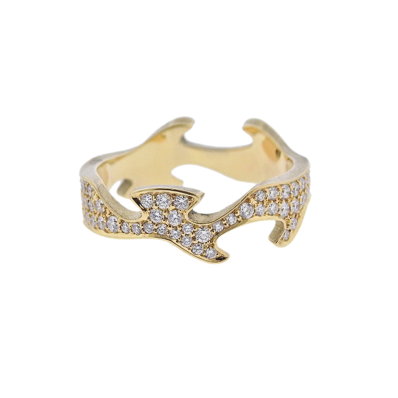 Georg Jensen Fusion Yellow Gold Diamond Centre Ring #1370