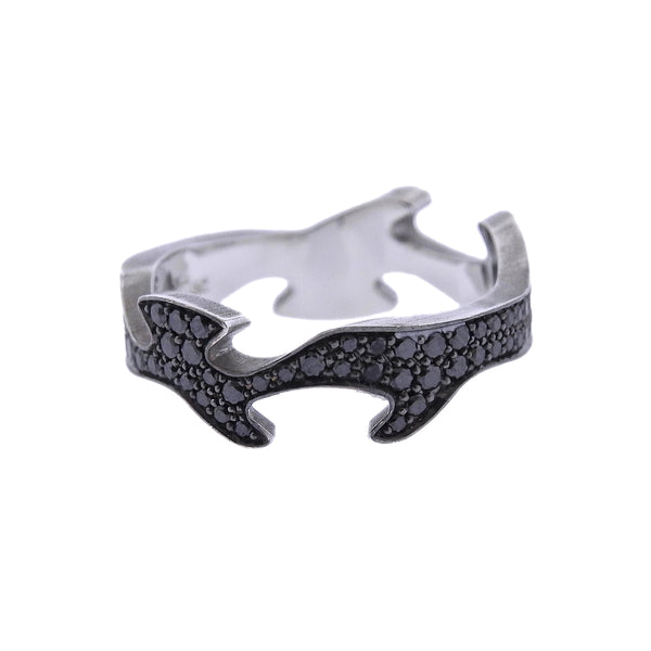 Georg Jensen Fusion Black Diamond Gold Centre Ring #1370 A