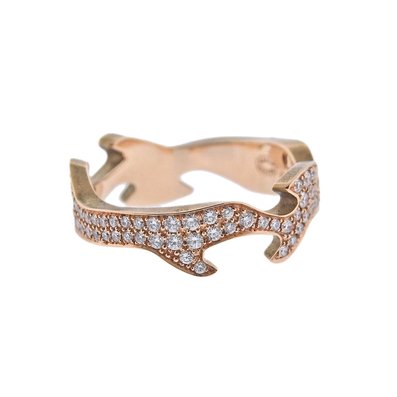 Georg Jensen Fusion Rose Gold Diamond Centre Ring #1370