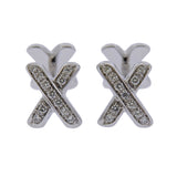 Tiffany & Co Classic X Gold Diamond Cufflinks - Oak Gem