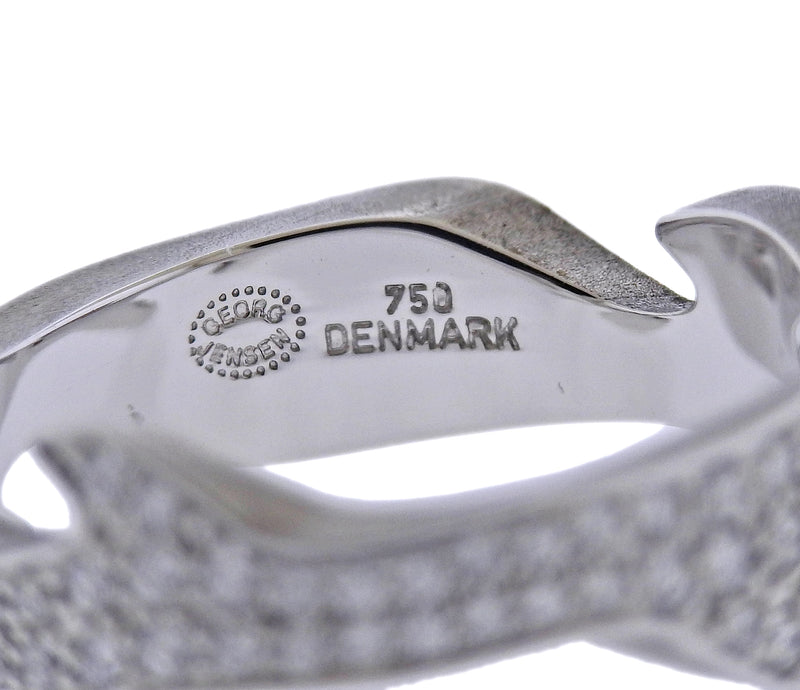 Georg Jensen Fusion Gold Diamond Centre Ring #1370