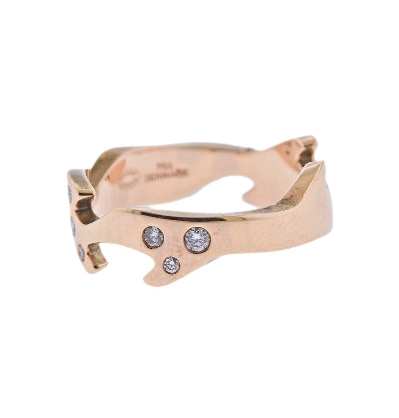 Georg Jensen Fusion Rose Gold Diamond Centre Ring #1368 C