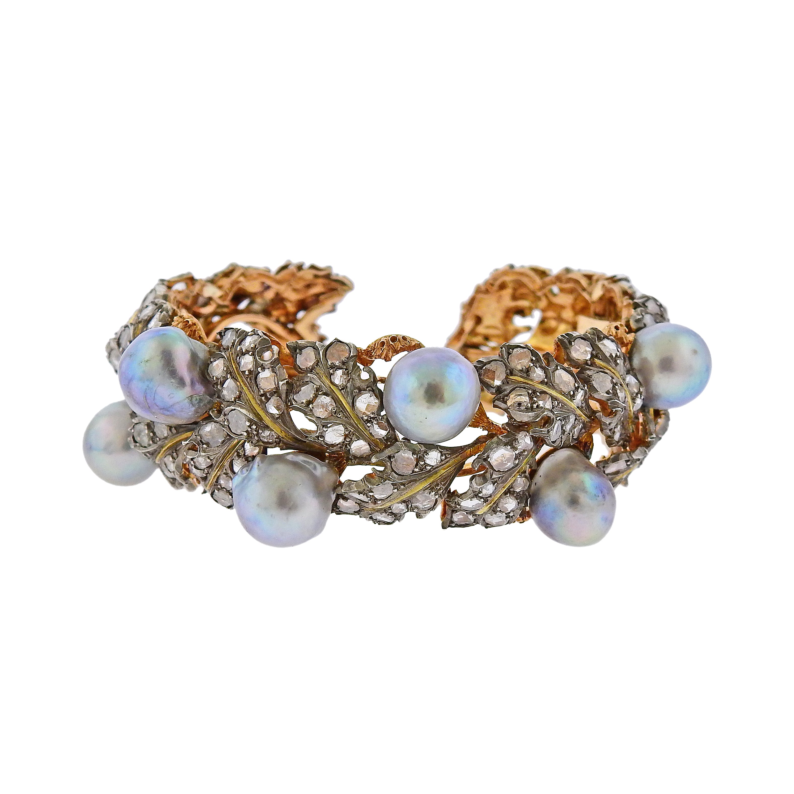 Buccellati Pearl Diamond Gold Bracelet - Oak Gem