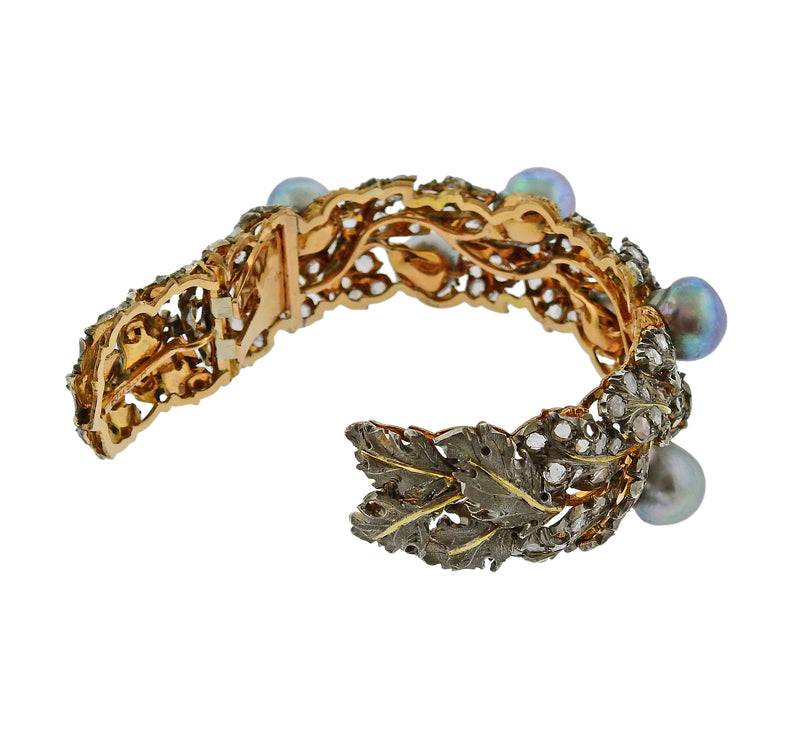 Buccellati Pearl Diamond Gold Bracelet - Oak Gem
