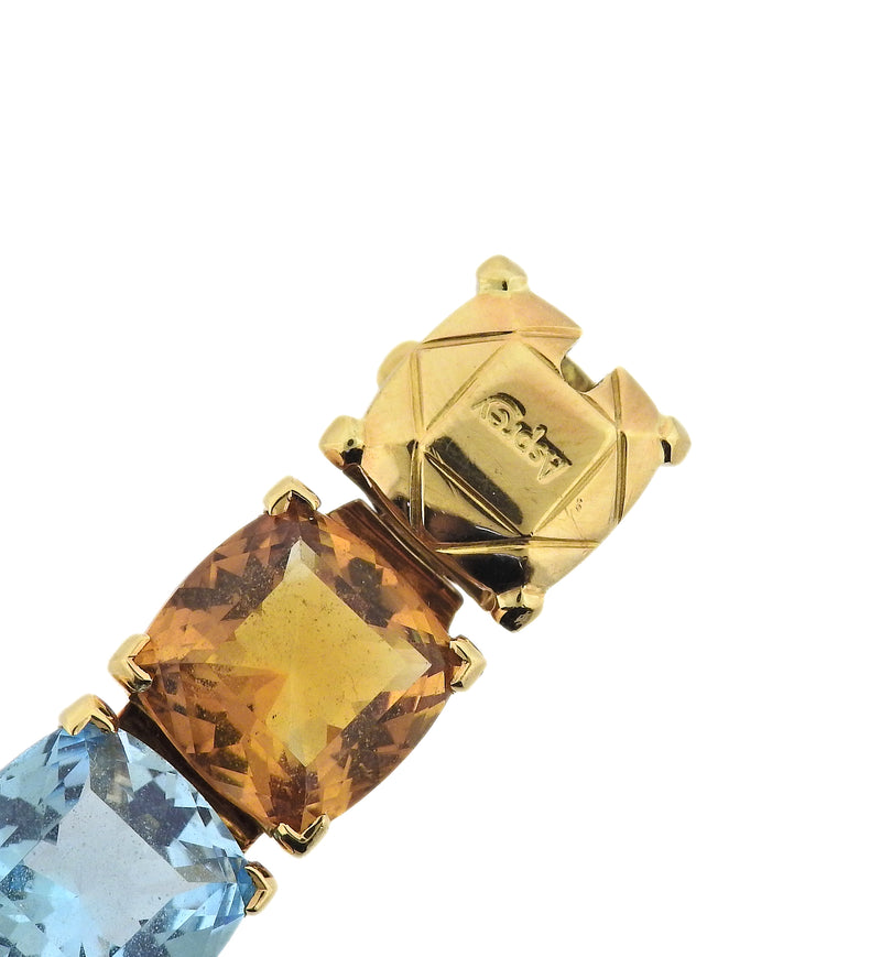 Asprey Multi Color Gemstone Gold Bracelet