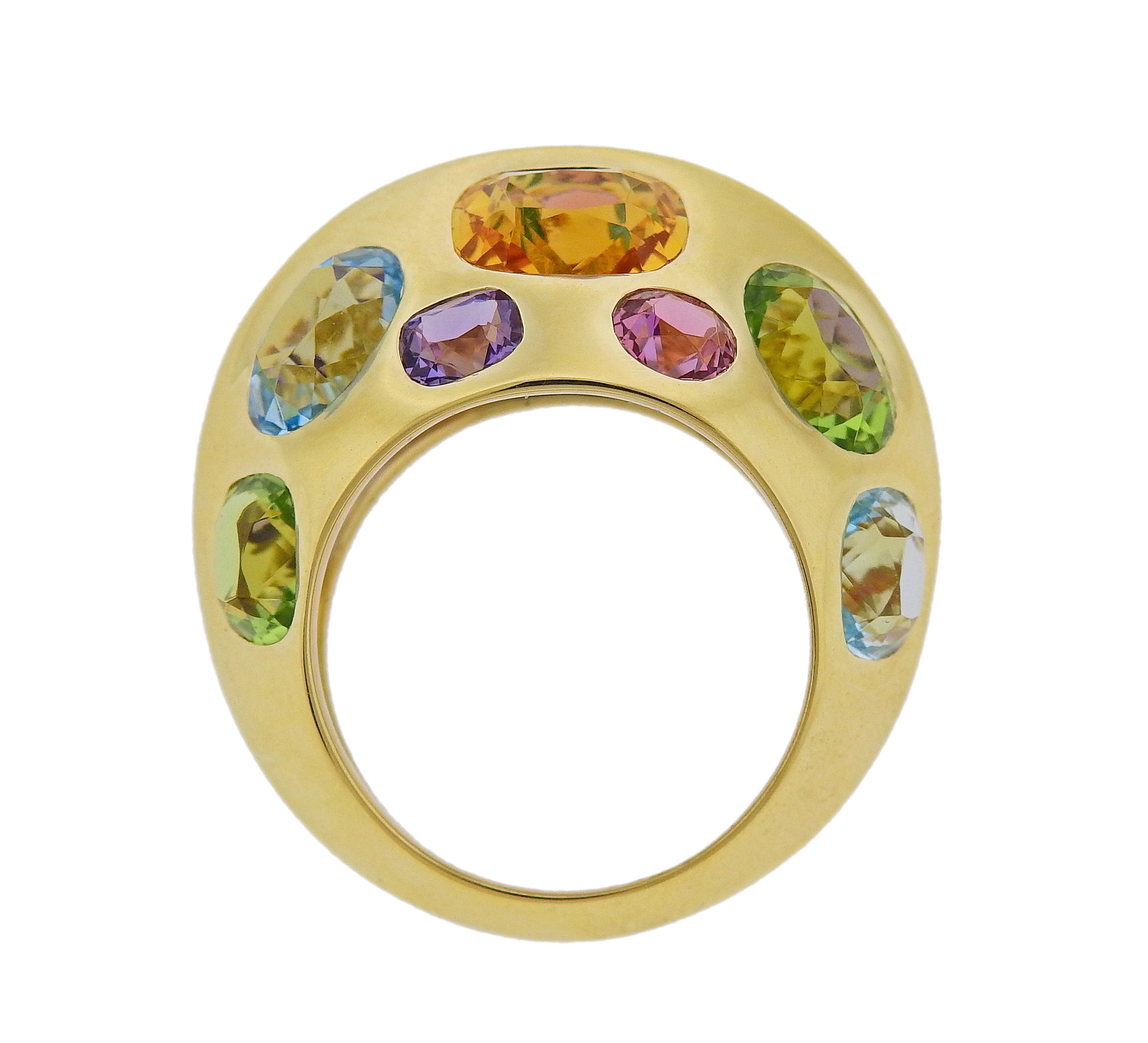 Seaman Schepps Multi Color Gemstone Gold Ring - Oak Gem