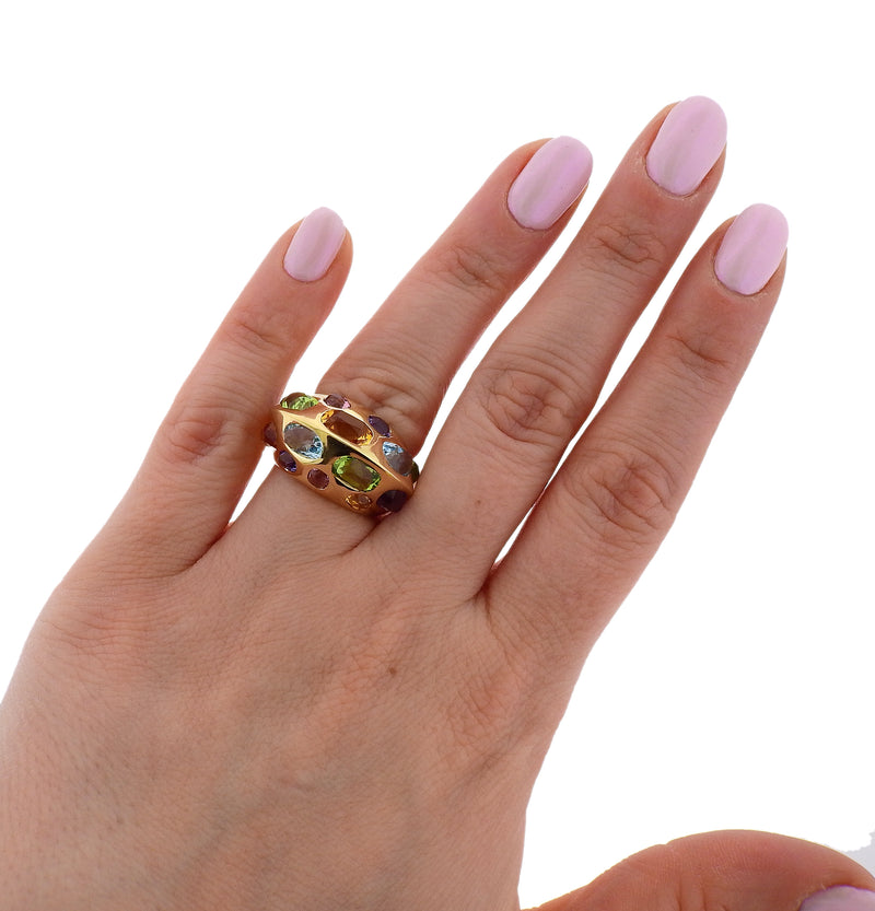 Seaman Schepps Multi Color Gemstone Gold Ring - Oak Gem