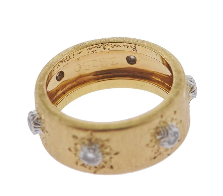 Buccellati Diamond 18 Karat Gold Wedding Band Ring - Oak Gem