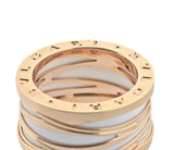 Bulgari B.Zero1 Rose Gold White Ceramic Band Ring