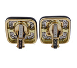 David Webb Gold Platinum Diamond Enamel Earrings - Oak Gem