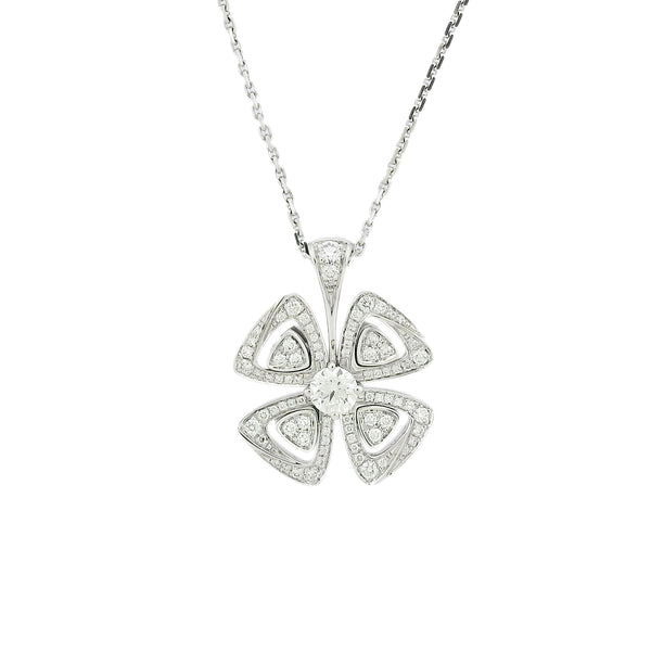 Bulgari Fiorever Diamond White Gold Pendant Necklace
