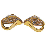1980s Gold Diamond Earrings - Oak Gem