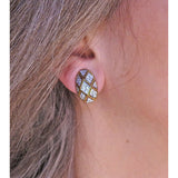 1980s Gold Diamond Earrings - Oak Gem