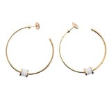 Bulgari B.Zero1 Rose Gold White Ceramic Hoop Earrings