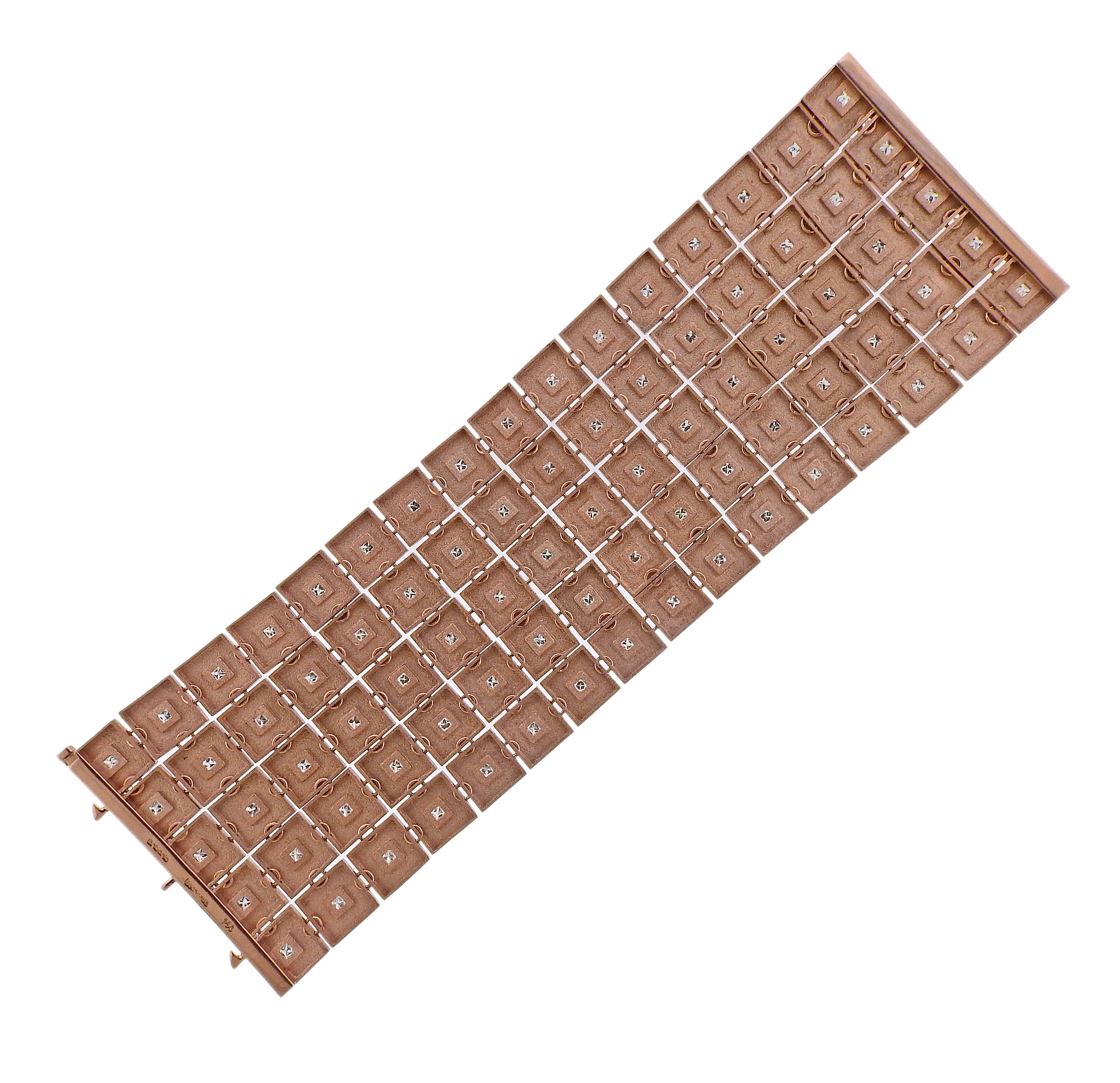 Antonio Bernardo Diamond Rose Gold Wide Bracelet - Oak Gem