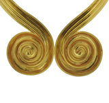 Lalaounis Greece Swirl Motif Gold Collar Necklace - Oak Gem