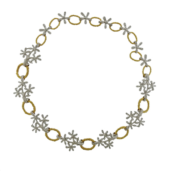 Cathy Waterman Daisy Diamond Platinum Gold Necklace - Oak Gem