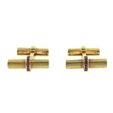 Tiffany & Co Midcentury Ruby Gold Bar Cufflinks