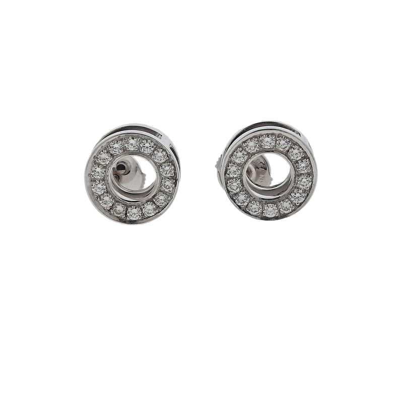 Hermes Diamond Gold Circle Stud Earrings – Oak Gem