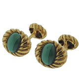 Tiffany & Co. Schlumberger Malachite Gold Cufflinks - Oak Gem