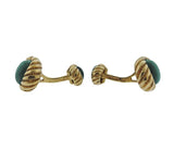Tiffany & Co. Schlumberger Malachite Gold Cufflinks - Oak Gem