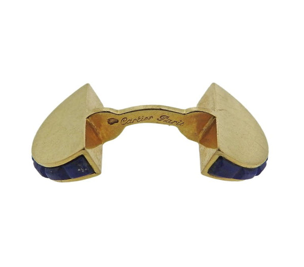 Cartier Paris France Lapis Lazuli Gold Cufflinks - Oak Gem