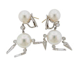 Assael Prince Dimitri South Sea Pearl Diamond Gold Drop Earrings - Oak Gem